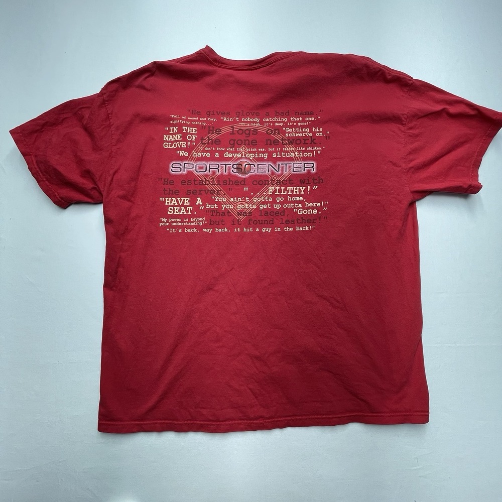 ESPN Sportscenter T-Shirt Baseball‎ Quotes Graphic Tee Red 2XL